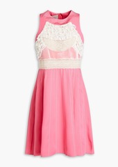Valentino Garavani - Lace-paneled silk mini dress - Pink - IT 38