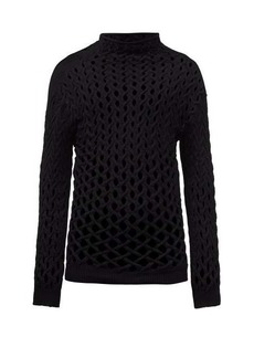 Valentino - Mesh Long-sleeved T-shirt - Mens - Black