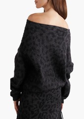 Valentino Garavani - Off-the-shoulder mohair-blend jacquard-knit sweater - Gray - S