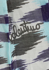 Valentino Garavani - Pleated printed cotton and silk-blend voile midi skirt - Blue - IT 40
