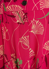 Valentino Garavani - Pleated printed silk crepe de chine wide-leg pants - Pink - IT 44