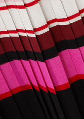 Valentino Garavani - Pleated striped silk-georgette midi skirt - Pink - IT 36