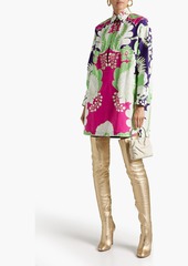 Valentino Garavani - Printed cotton-poplin mini shirt dress - Multicolor - IT 40