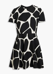 Valentino Garavani - Printed wool and silk-blend crepe mini dress - Black - IT 40