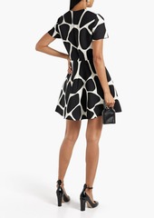 Valentino Garavani - Printed wool and silk-blend crepe mini dress - Black - IT 40