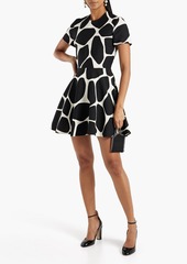 Valentino Garavani - Printed wool and silk-blend crepe mini dress - Black - IT 40