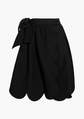 Valentino Garavani - Ruched wool and silk-blend crepe skirt - Black - IT 42