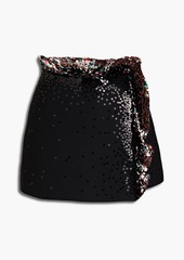 Valentino Garavani - Sequin-embellished wool and silk-blend crepe shorts - Black - IT 38
