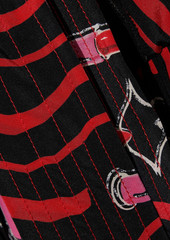 Valentino Garavani - Tie-neck lace-trimmed printed silk crepe de chine mini dress - Black - IT 40