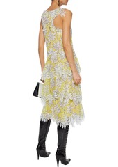 Valentino Garavani - Tiered floral-print silk-chiffon midi dress - Yellow - IT 38