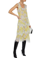 Valentino Garavani - Tiered floral-print silk-chiffon midi dress - Yellow - IT 38