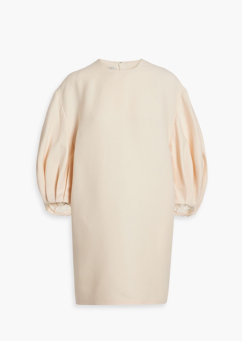 Valentino Garavani - Wool and silk-blend crepe mini dress - Neutral - IT 40