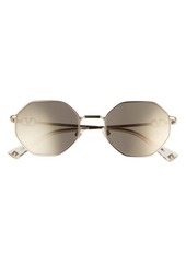 Valentino 52mm Octagon Sunglasses in Pale Gold/Gold Mirror at Nordstrom