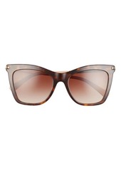 Valentino 54mm Cat Eye Sunglasses in Havana/Gradient Brown at Nordstrom