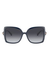 Valentino 56mm Rockstud Butterfly Sunglasses in Blue/Gradient Grey at Nordstrom