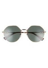 Valentino 57mm Geometric Sunglasses in Gold/Green at Nordstrom