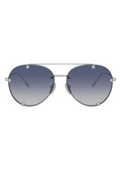 Valentino 59mm Aviator Sunglasses in Silver/Blue Gradient at Nordstrom