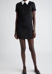 Valentino Beaded Wool & Silk Crepe Couture Shift Dress