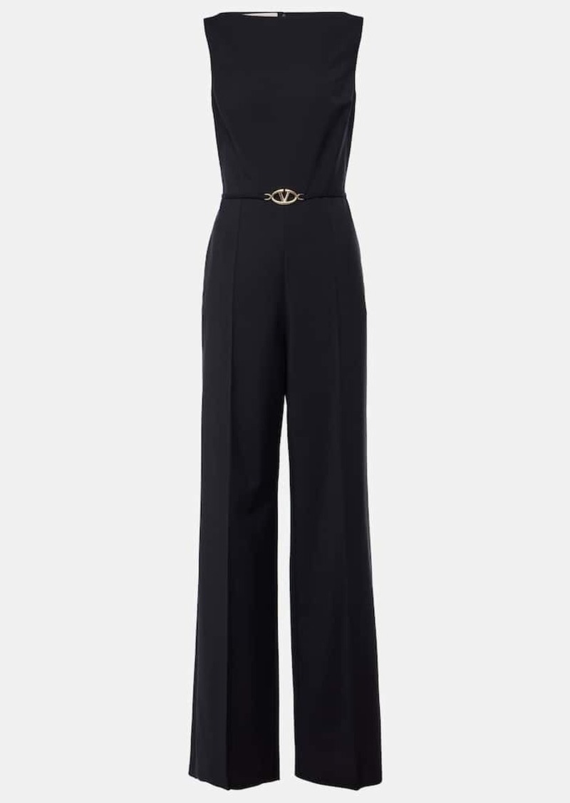 Valentino Belted wool and mohair jumpsuit