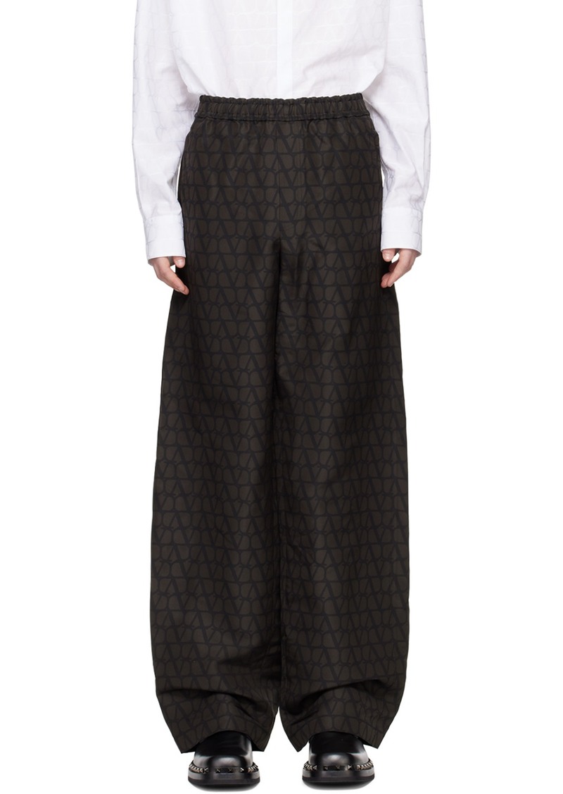 Valentino Black & Brown Toile Iconographe Trousers