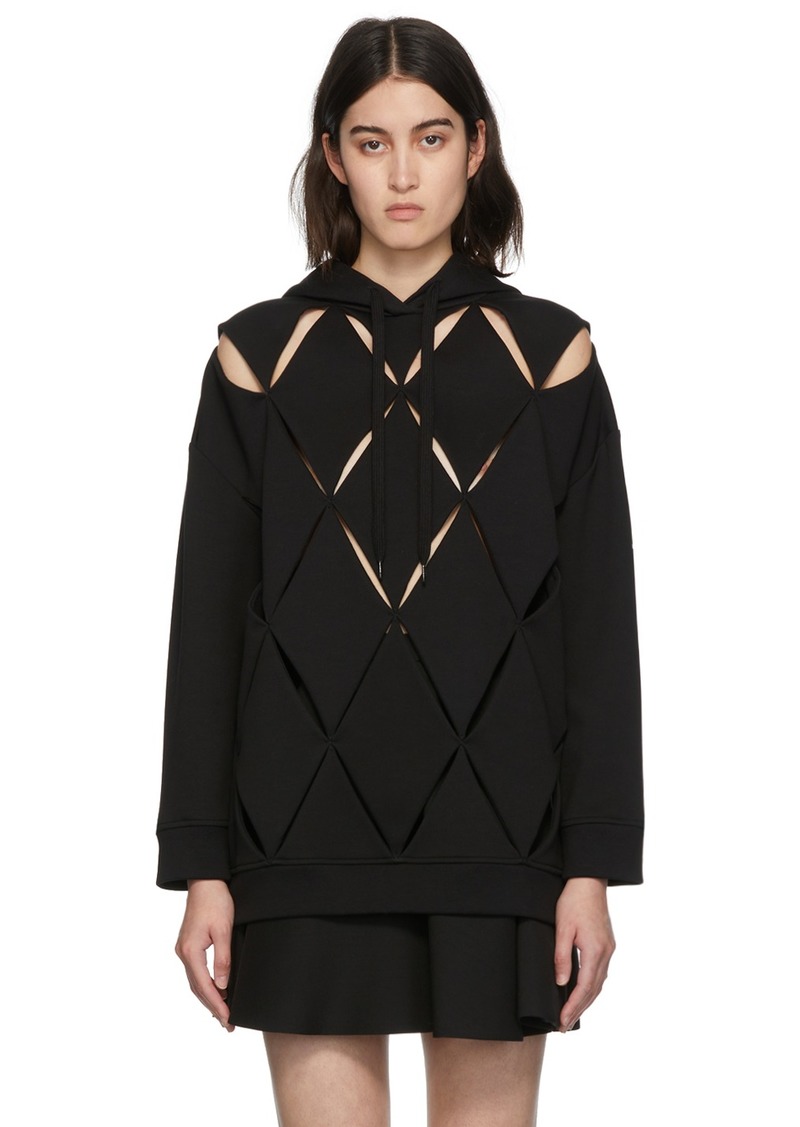 Valentino Black Argyle Cut-Out Hoodie