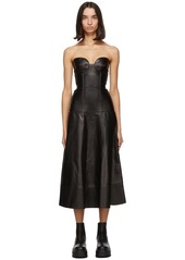 Valentino Black Leather Bustier Dress