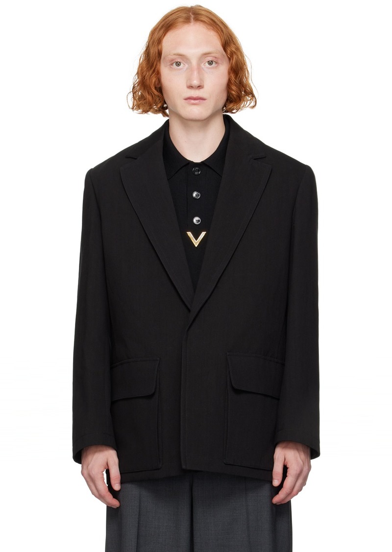 Valentino Black Single-Breasted Blazer