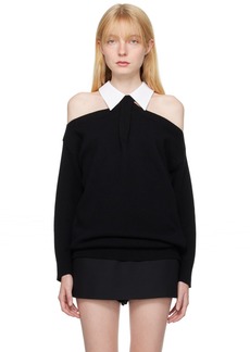 Valentino Black Spread Collar Sweater