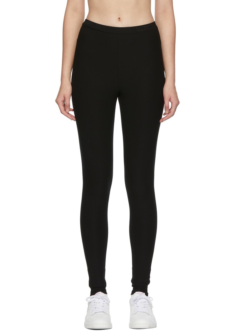 Valentino Black Viscose Jersey Leggings