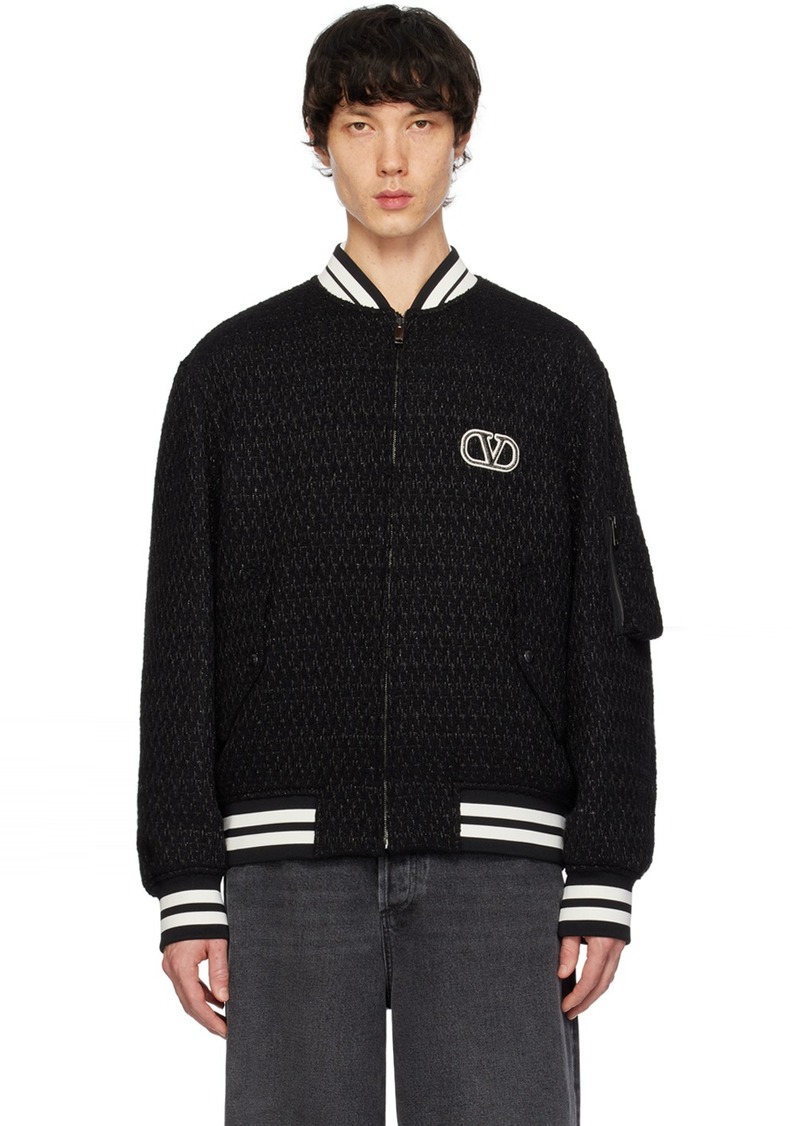 Valentino Black VLogo Bomber Jacket