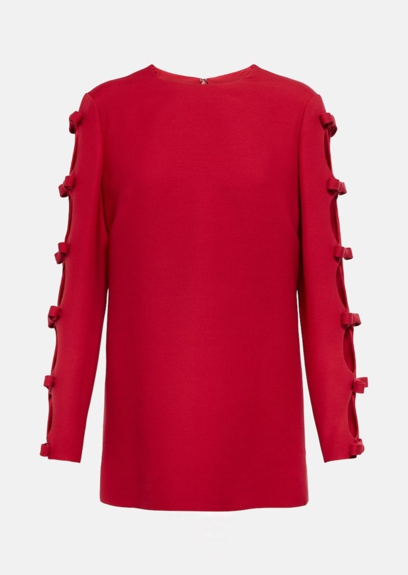 Valentino Bow-trimmed wool and silk sweater