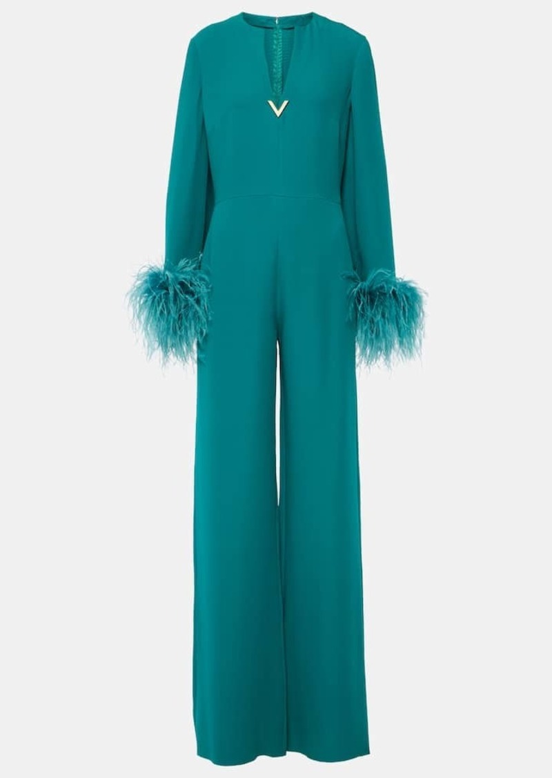 Valentino Cady Couture feather-trimmed jumpsuit