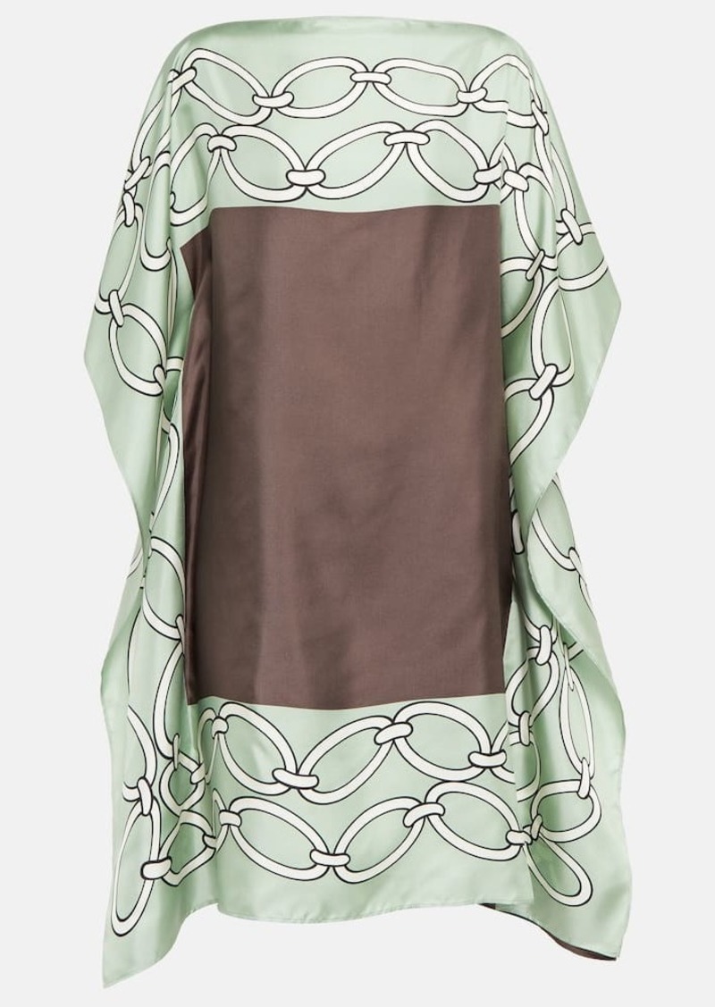 Valentino Chain-print silk kaftan dress