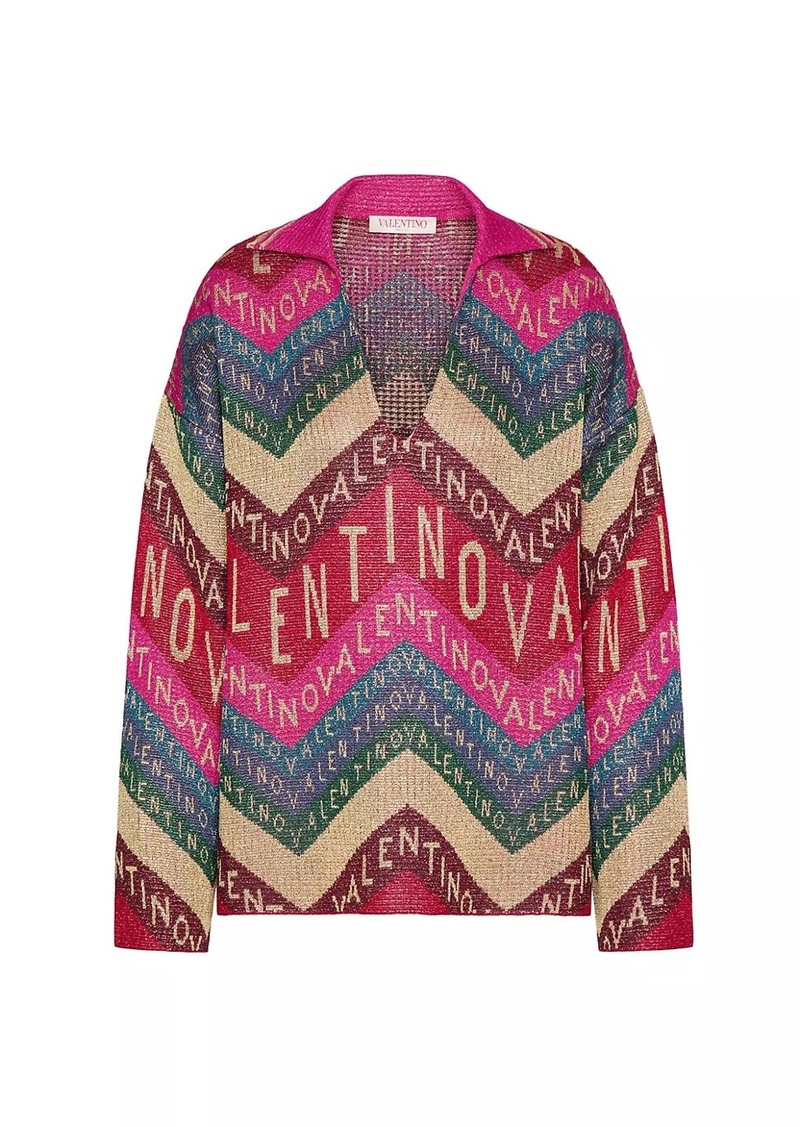 Valentino Chevron Lurex Sweater