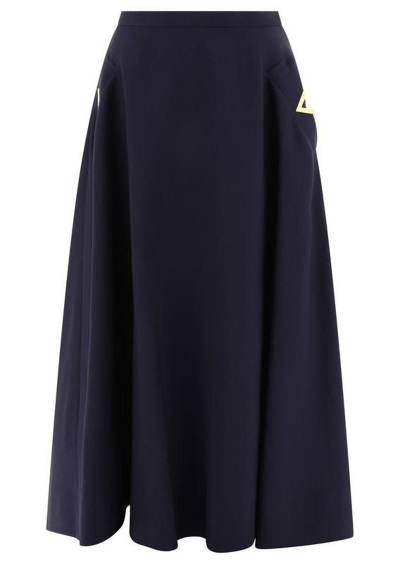 VALENTINO Crepe Couture Midi Skirt