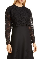 Valentino Crop Lace Top in Nero at Nordstrom
