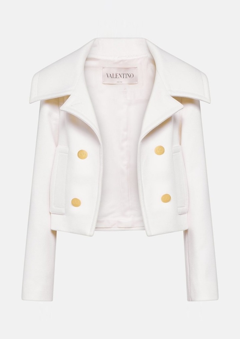 Valentino Cropped wool and cashmere jacket