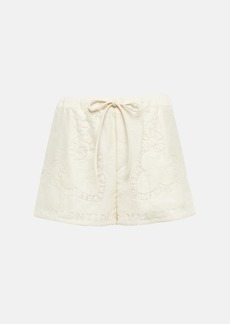 Valentino Cutwork cotton-blend shorts