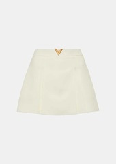 Valentino Embellished wool and silk skort