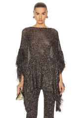 Valentino Embroidered Blend Feather Poncho