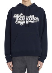 Valentino Garavani Embroidered Cotton Logo Hoodie