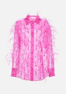 Valentino Embroidered silk organza blouse