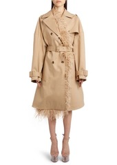 Valentino Garavani Feather Detail Cotton Trench Coat