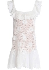 Valentino Garavani - Ruffled broderie anglaise cotton mini dress - White - IT 40