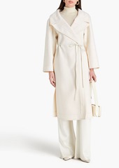 Valentino Garavani - Leather-trimmed wool and cashmere-blend felt coat - White - IT 44