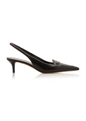 Valentino Garavani - 2001 Loafer Leather Slingback Pumps - Black - IT 36.5 - Moda Operandi