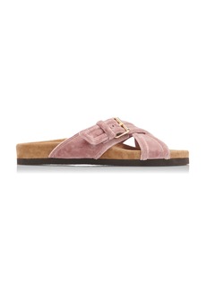 Valentino Garavani - Anywear Velvet Slide Sandals - Pink - IT 36 - Moda Operandi