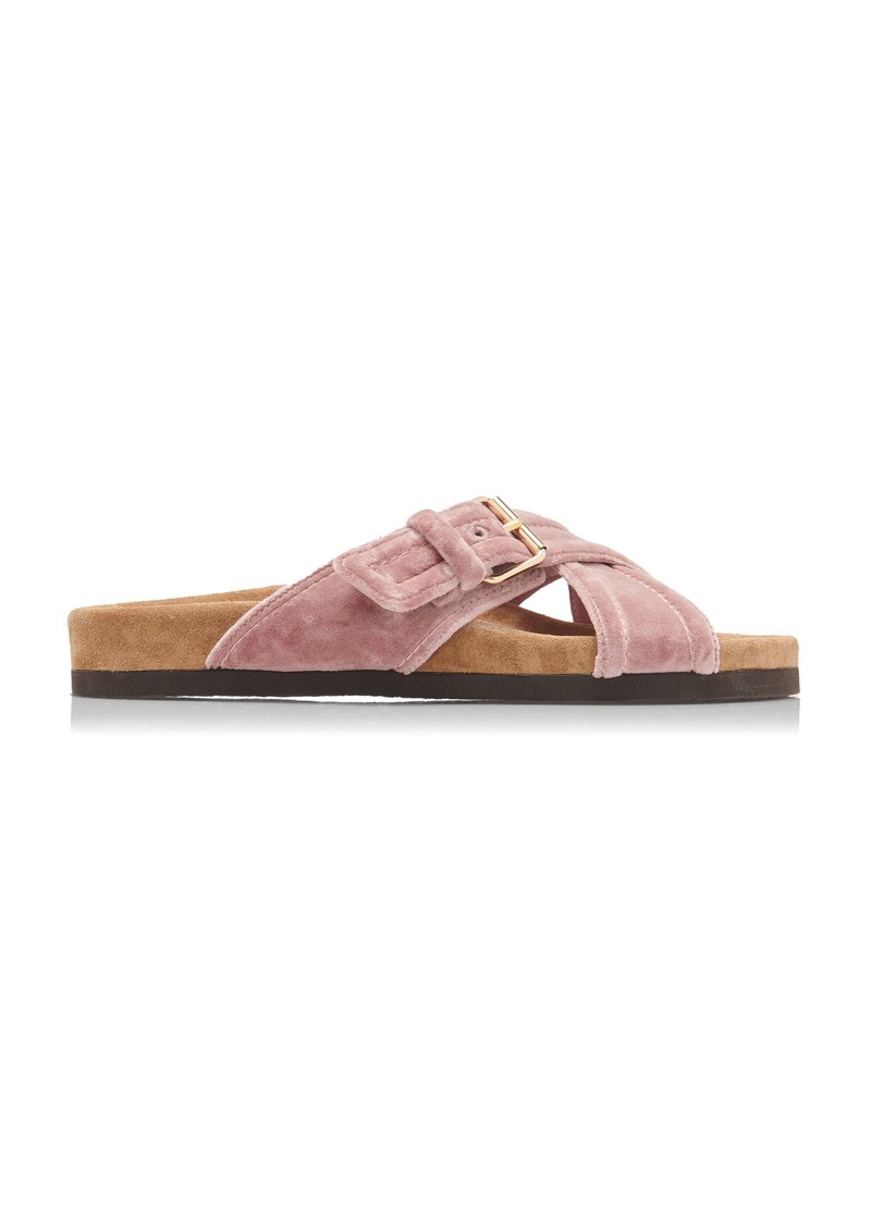 Valentino Garavani - Anywear Velvet Slide Sandals - Pink - IT 38 - Moda Operandi