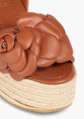 Valentino Garavani - Atelier 03 Rose Edition leather espadrille wedge sandals - Brown - EU 37