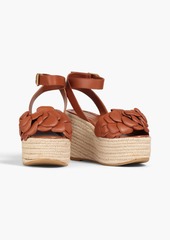Valentino Garavani - Atelier 03 Rose Edition leather espadrille wedge sandals - Brown - EU 37